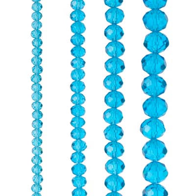 Turquoise Faceted Glass Rondelle Beads by Bead Landing™