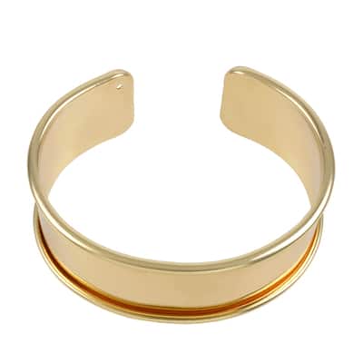 Gold Cuff Bracelet with Inlay by Bead Landing™ image