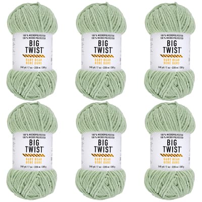Buy in Bulk - 6 Pack: Big Twist® Baby Bear Yarn, Color: Pale Green