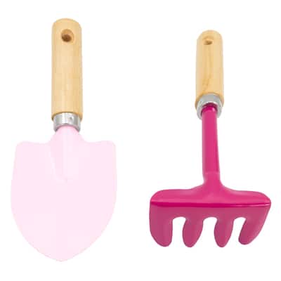 Spring Shovel & Rake by Creatology™, Color: Light Pink/Fuchsia