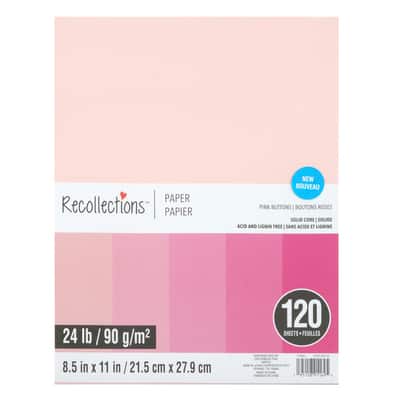 8.5" x 11" Mixed 24lb. Solid Core Paper Pack by Recollections™, 120 Sheets image