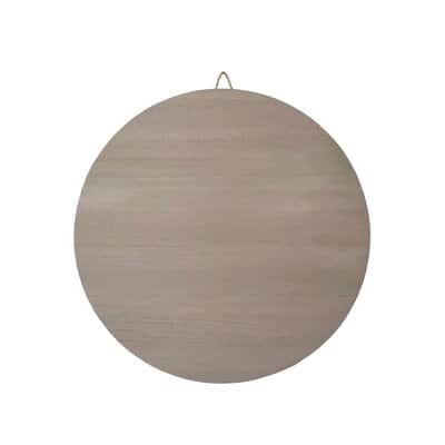 Plaque ronde gris délavé en bois de 45,4 cm de Make Market image