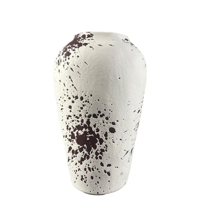 10" White & Black Speckled Ceramic Urn Vase by Ashland® image