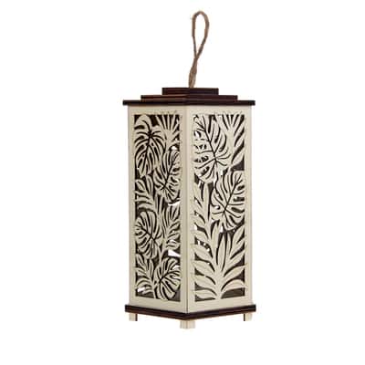 8" Tropical Leaves DIY LED Plywood Lantern Décor by Make Market® image