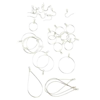 Premium Metals Rhodium Assorted Ear Wires by Bead Landing™ image