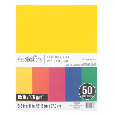 8.5" x 11" 65lb. Cardstock Paper Pack by Recollections™, 50 Sheets image