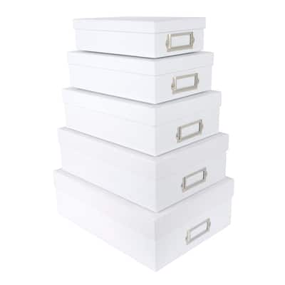 Nested Photo Boxes by Simply Tidy®, Color: White | Michaels