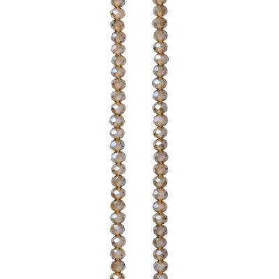 Silver Glass Small Faceted Rondelle Beads, 3mm by Bead Landing™ image