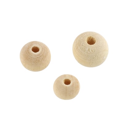 Perles rondes en bois non fini de Bead Landing image