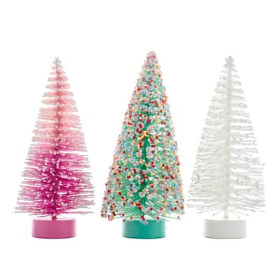 Mini Pink, Green & White Tree Decoration Set by Ashland® | Michaels
